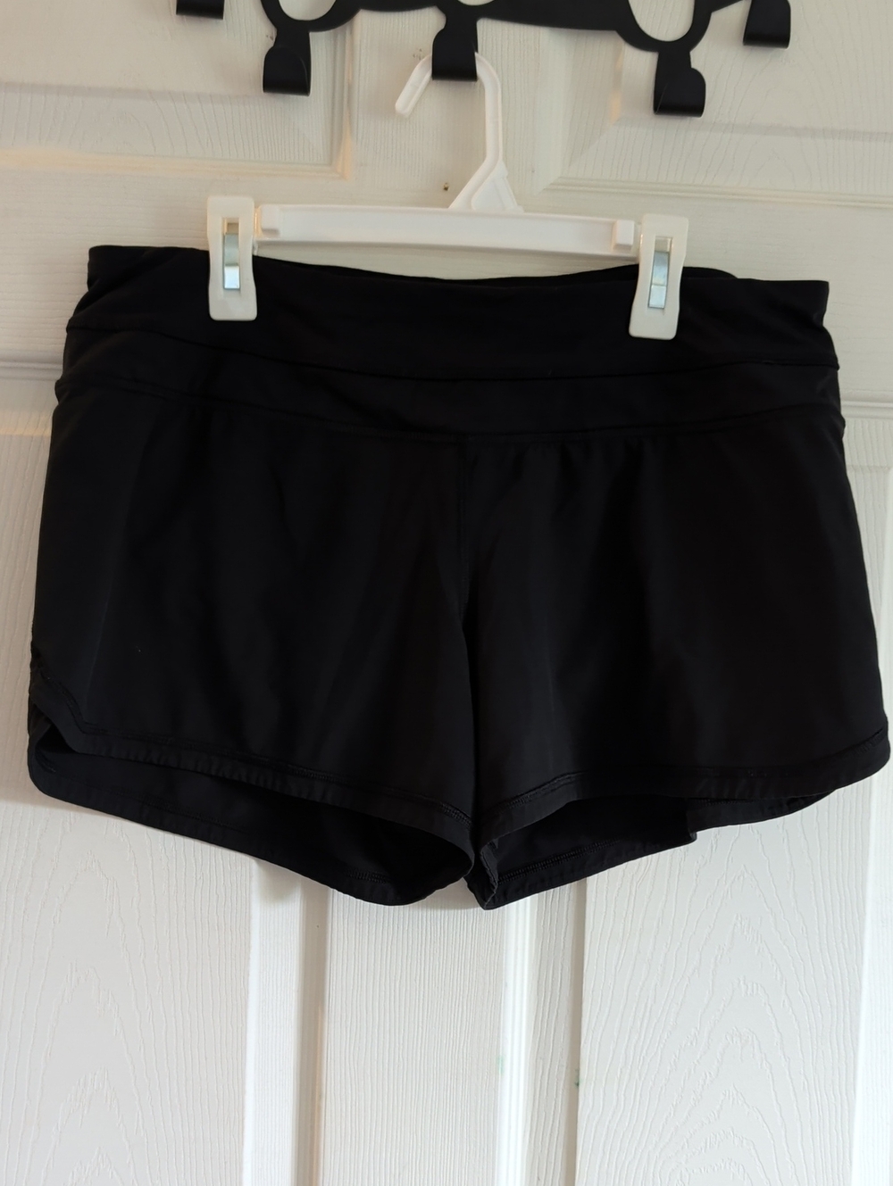 Black Women’s Lulu Shorts with Wide Waistband — Classic Active Fit